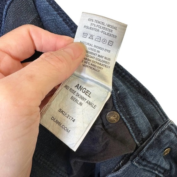 DL1961 Jeans Angel Womens Skinny Stretch Mid Rise Ankle Berlin Wash Denim 26 - Picture 7 of 10